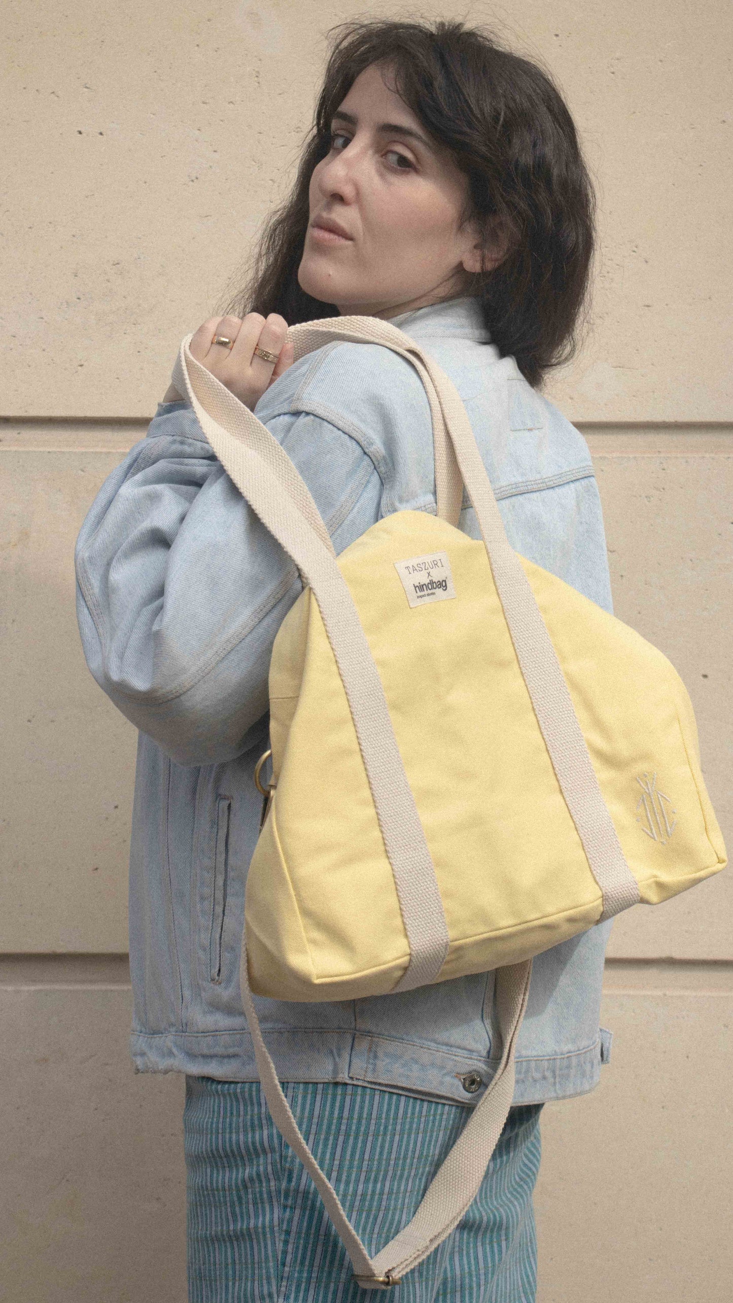 SIWA - Sac cabas jaune pastel