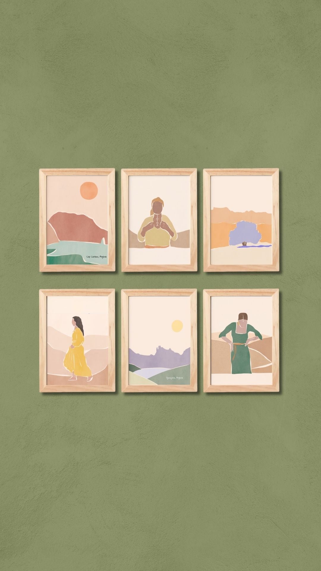 SEDDOUK - Set de 6 illustrations A6 - Les femmes vont, et les tatouages racontent