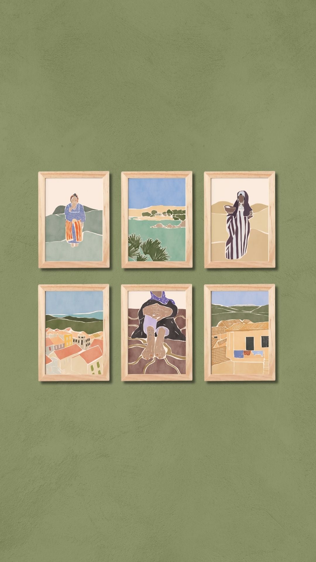 SEDDOUK - Set de 6 illustrations A6 - Méditerranéennes