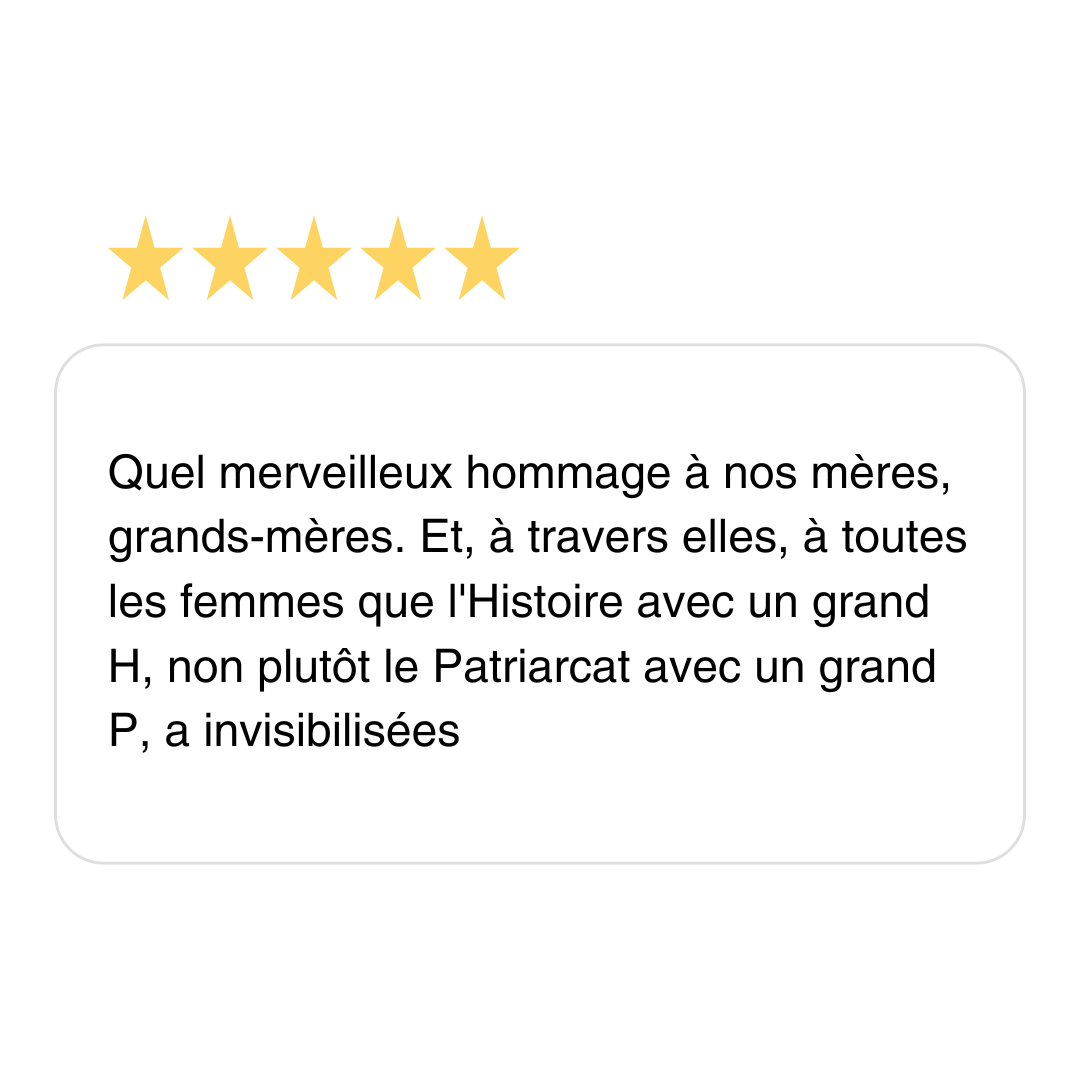 Avis sur les livres de Taszuri - "Quel merveilleux hommage à nos mères et à nos grands-mères"