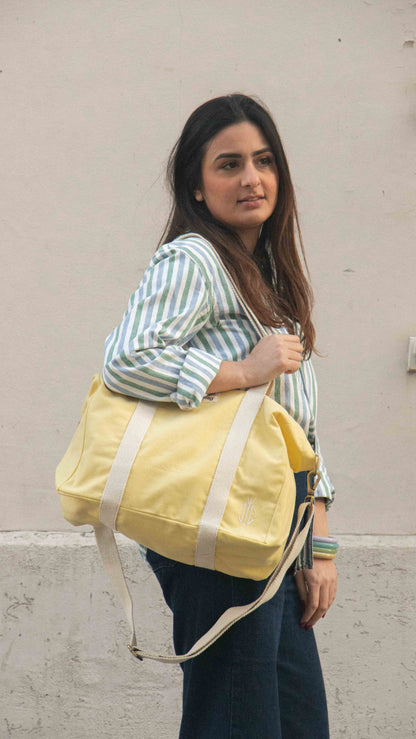 SIWA - Sac cabas jaune pastel