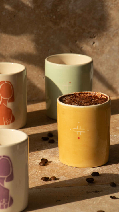 RIF - Mug en céramique artisanal jaune safran