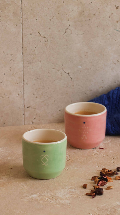 ALIKO - Tasse à expresso en céramique artisanale vert sauge