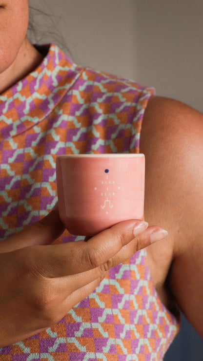ALIKO - Tasse à expresso en céramique artisanale pêche