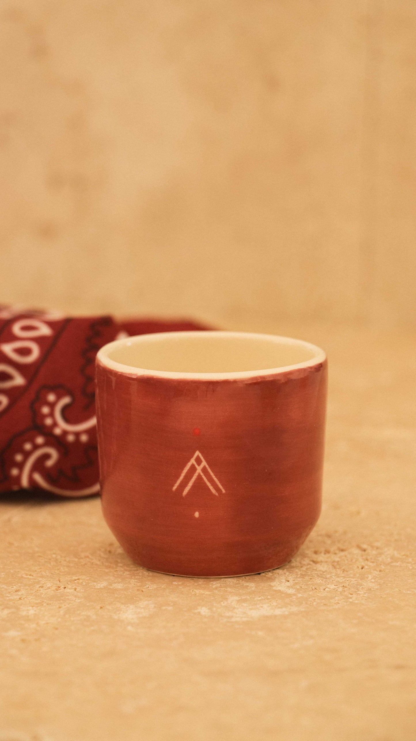 ALIKO - Tasse à expresso en céramique artisanale cerise